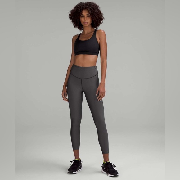 Lululemon Base Pace High-Rise Tight 25" *Two-Tone Ribbed Black / Gull Grey | NEW - Picture 7 of 13